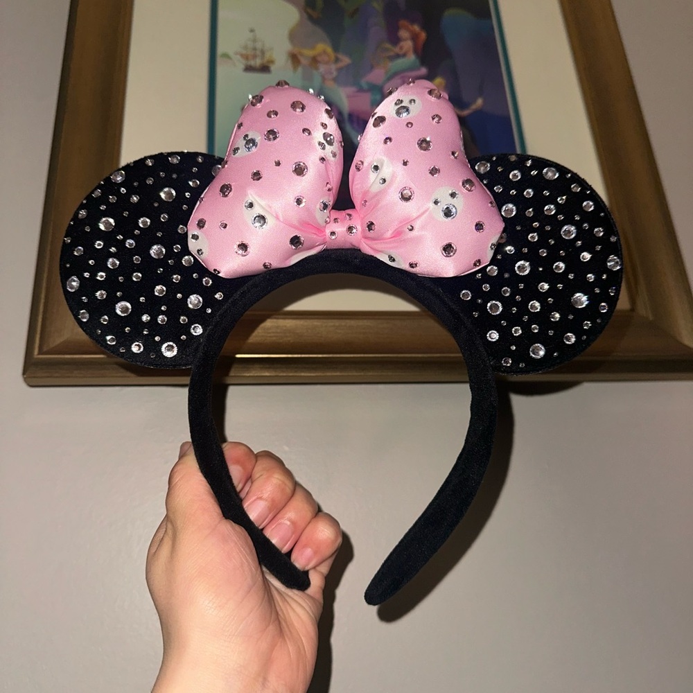 Sparkling Pink Bow Minnie Ears Headband